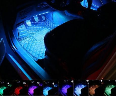 Bande lumineuse de voiture à LED RVB 7 couleurs Télécommande musicale