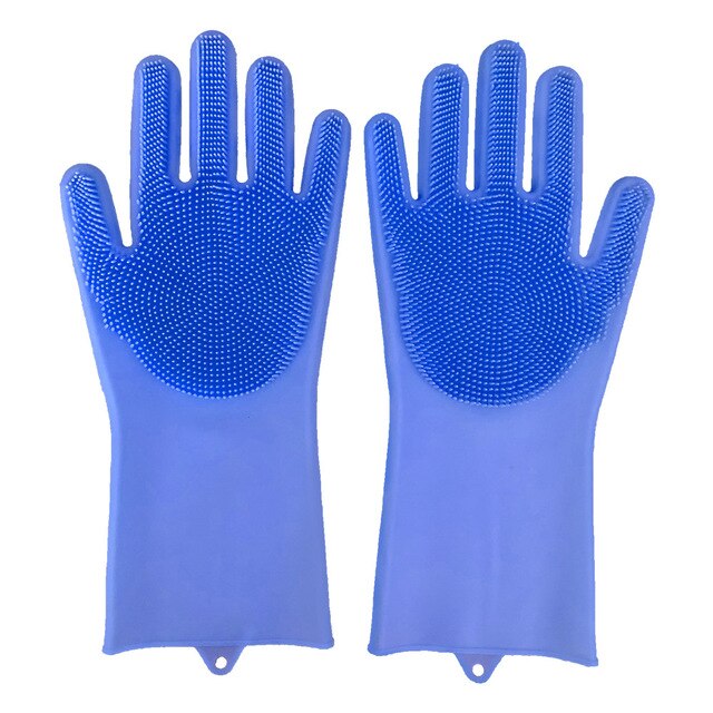 Gants magiques réutilisables en silicone avec brosse de nettoyage