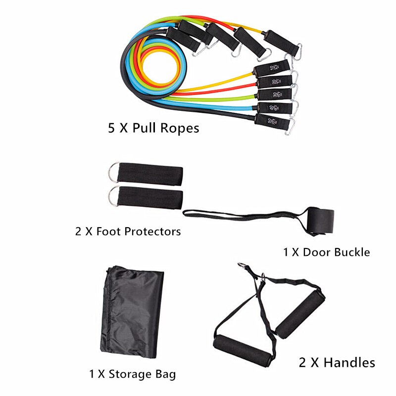 Ensemble de bandes de résistance fitness 11 bandes de résistance pour le sport