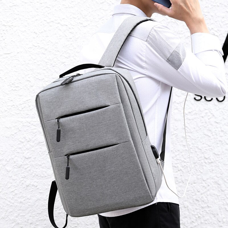 Sac A Dos A Port USB - Gris