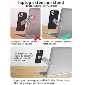 Le support de moniteur magnétique pour ordinateur portable connecte un double moniteur réglable