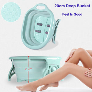 Foldable Foot Bathtub with Massage Rollers for Achy Feet - Stress Relief