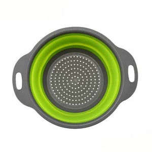 Passoire Rond en Silicone Pliable Rétractable - Vert