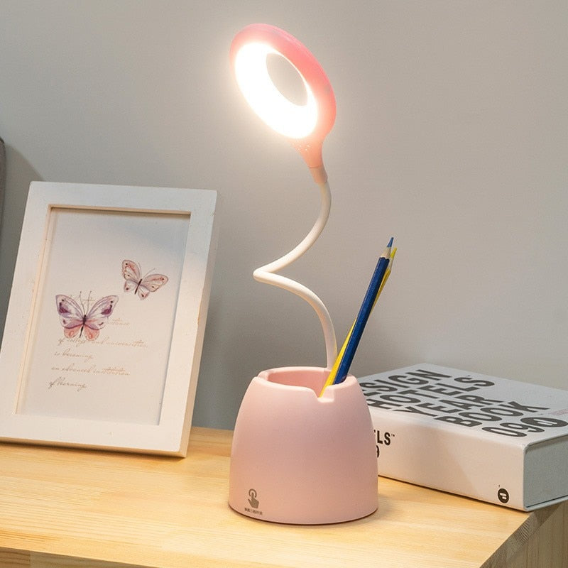 Lampe LED porte-stylo et téléphone pour bureau