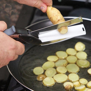 Clever Cutter 2 en 1 Ciseaux de Cuisine Couteau et Planche à Découper