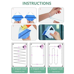 Nettoyant pour vitres double face avec technologie magnétique