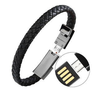 Bracelet Cuir et Câble USB Type C Chargement Données